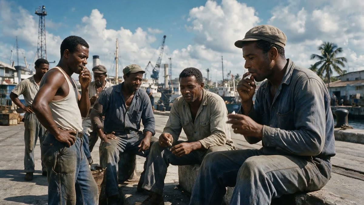 1960s Havana dock workers, generated as a still then animated with Seedance 2.0 by TechHalla